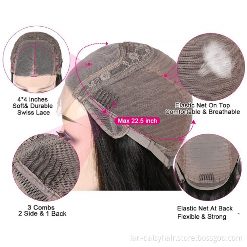 Fast Shipping HD Lace   Wig 100% Brazilian Straight  Human Hair,150% density 4x4  Thin Transparent HD Lace Frontal Closure Wigs
